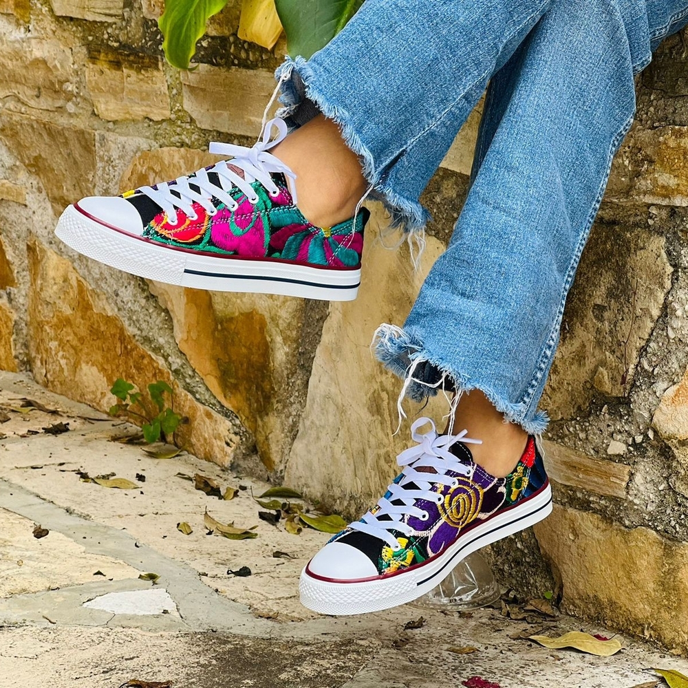 Colorful Embroidered Women's Sneakers
